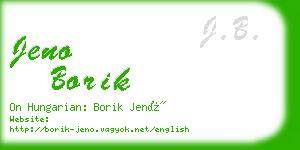 jeno borik business card